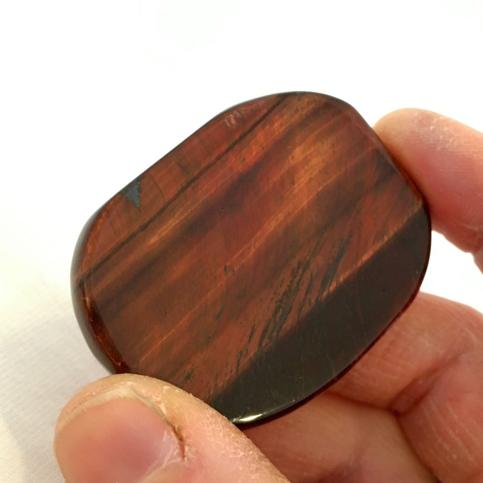 Smooth Polished Tigers Eye Palm Stone Dragon Eye Red Tiger Crystal Heal Reiki