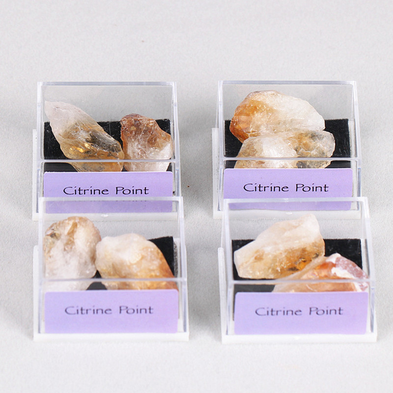 1 Box Citrine Cluster Geode Druzy Crystal Quartz Natural Specimen