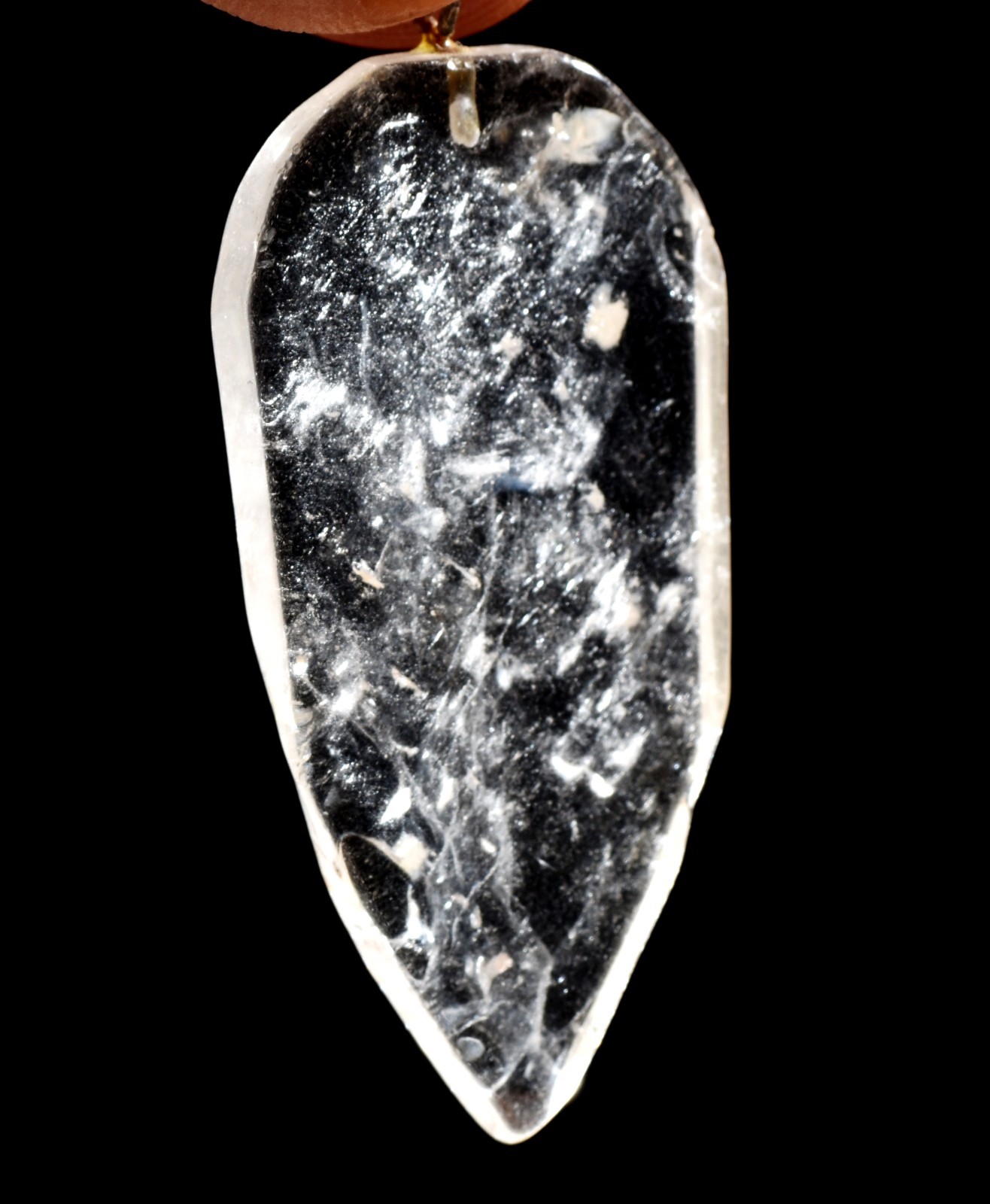 Satyaloka region quartz flat rainbow pendant synergy 12 crystal #1020
