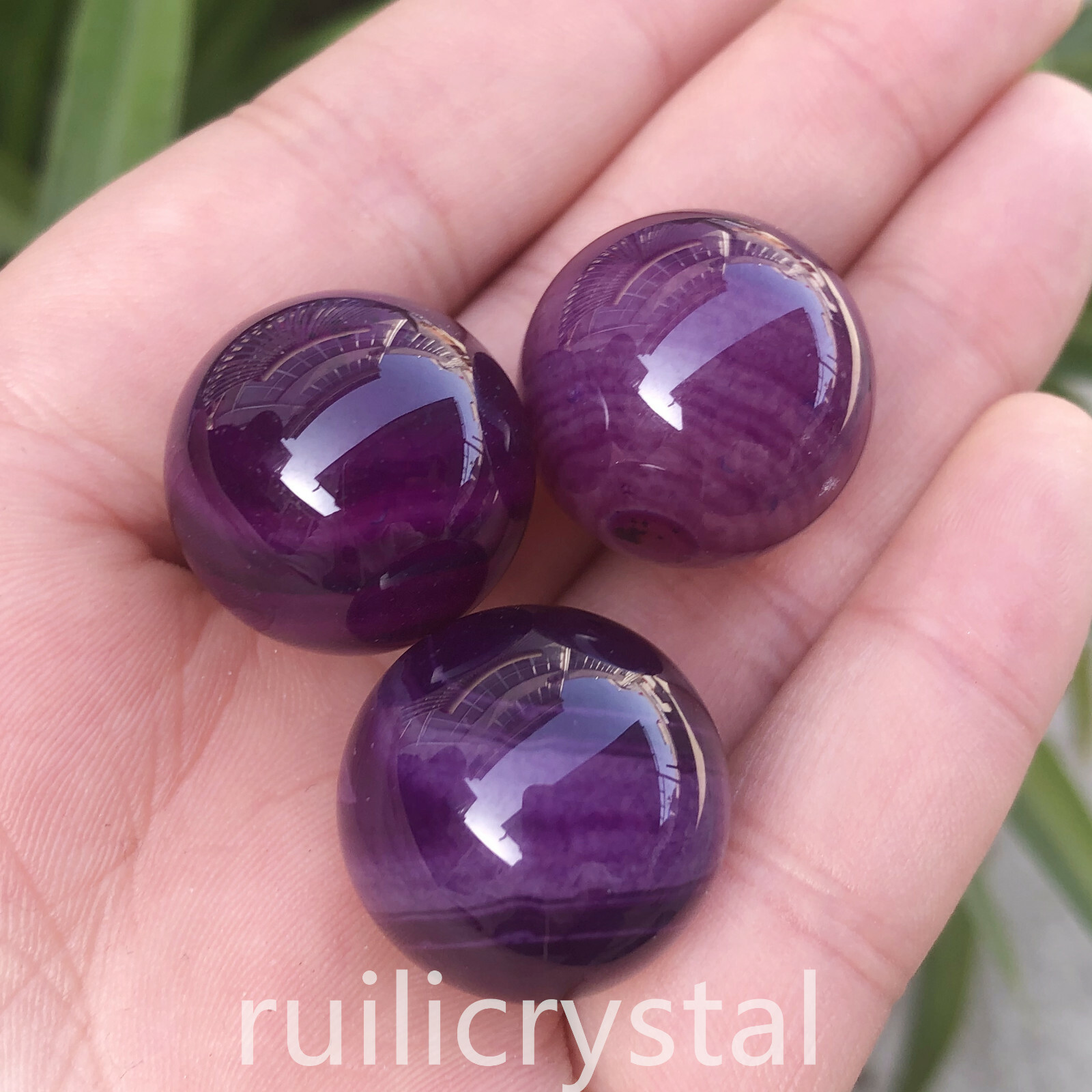 7pcs Natural Purple agate Quartz Sphere Crystal Ball Reiki Healing 20mm