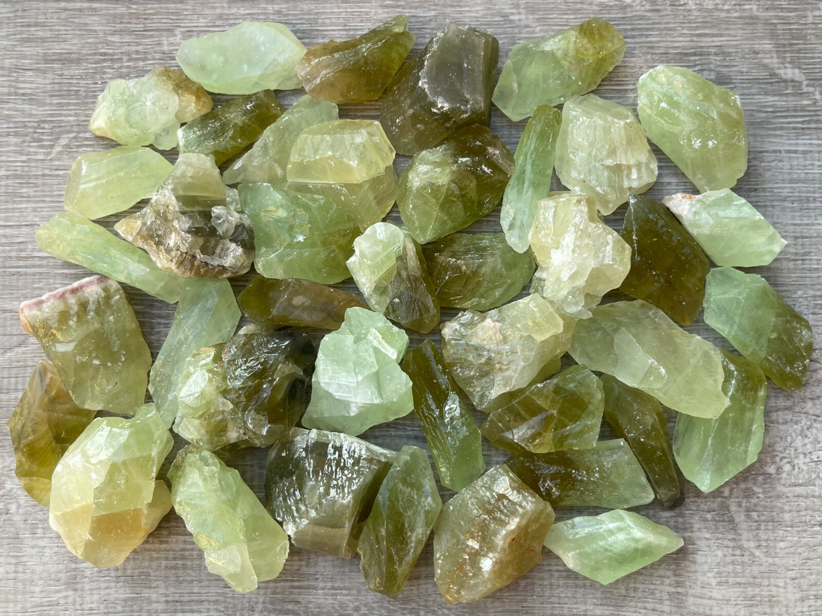 Grade A++ Green Calcite Rough Natural Stones, 1-2″ Raw Calcite Green, Bulk Lot