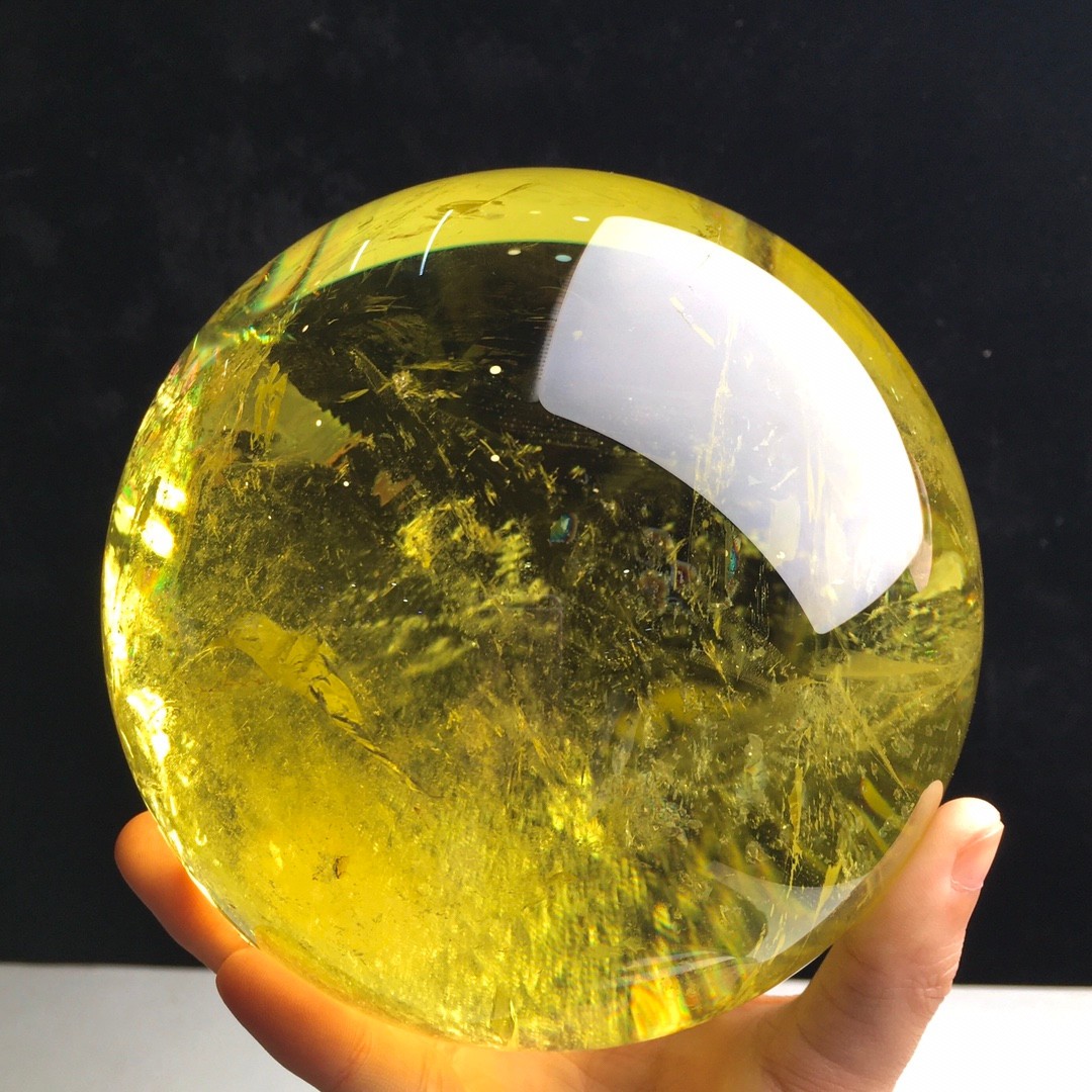 8LBTop Natural Citrine Sphere Quartz Crystals Reiki Ball Gems Decorate Gift