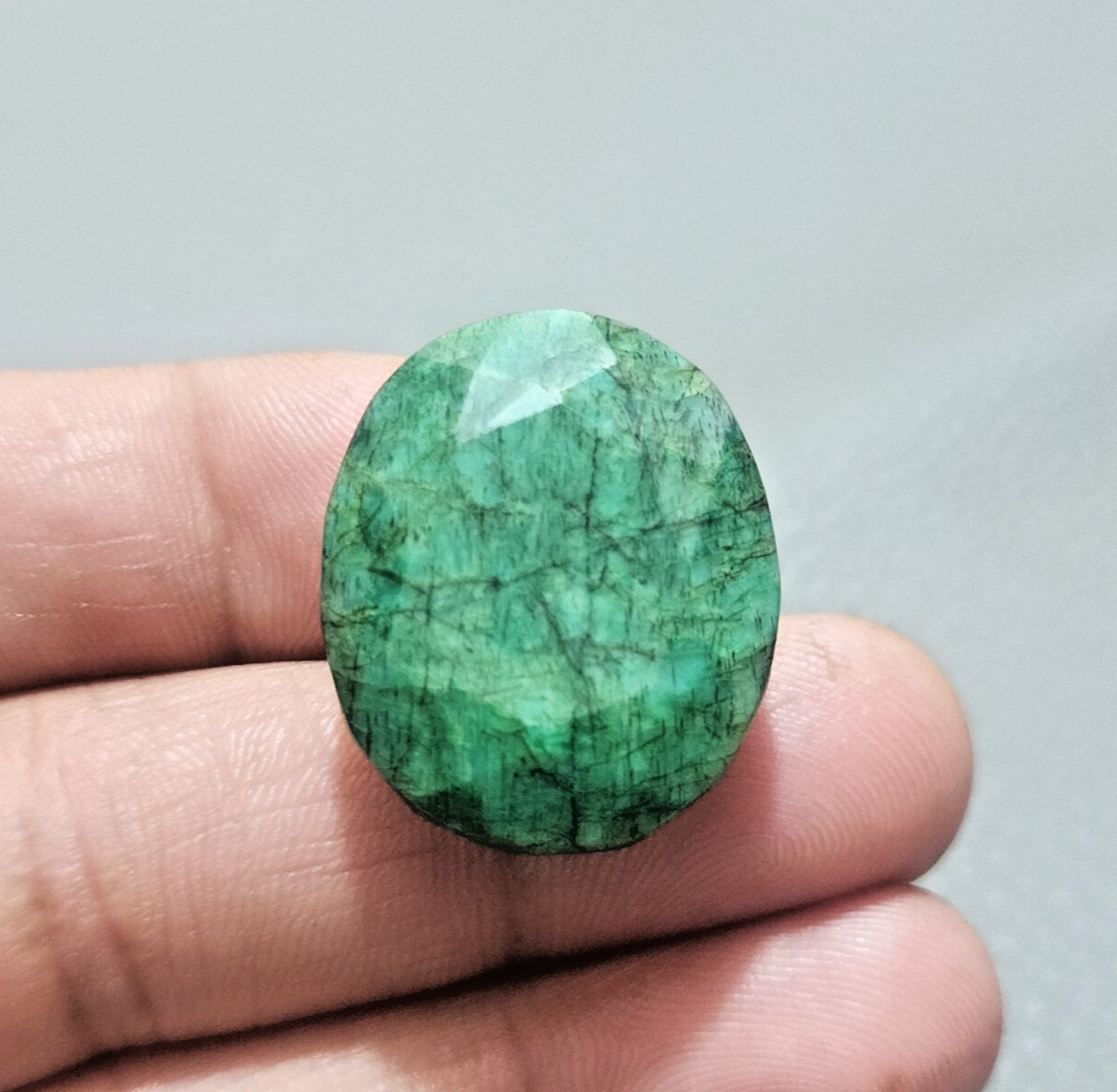 Fantastic A+ Green Brazilian Emerald Faceted Oval Shape Loose Gemstone 62.80 Crt