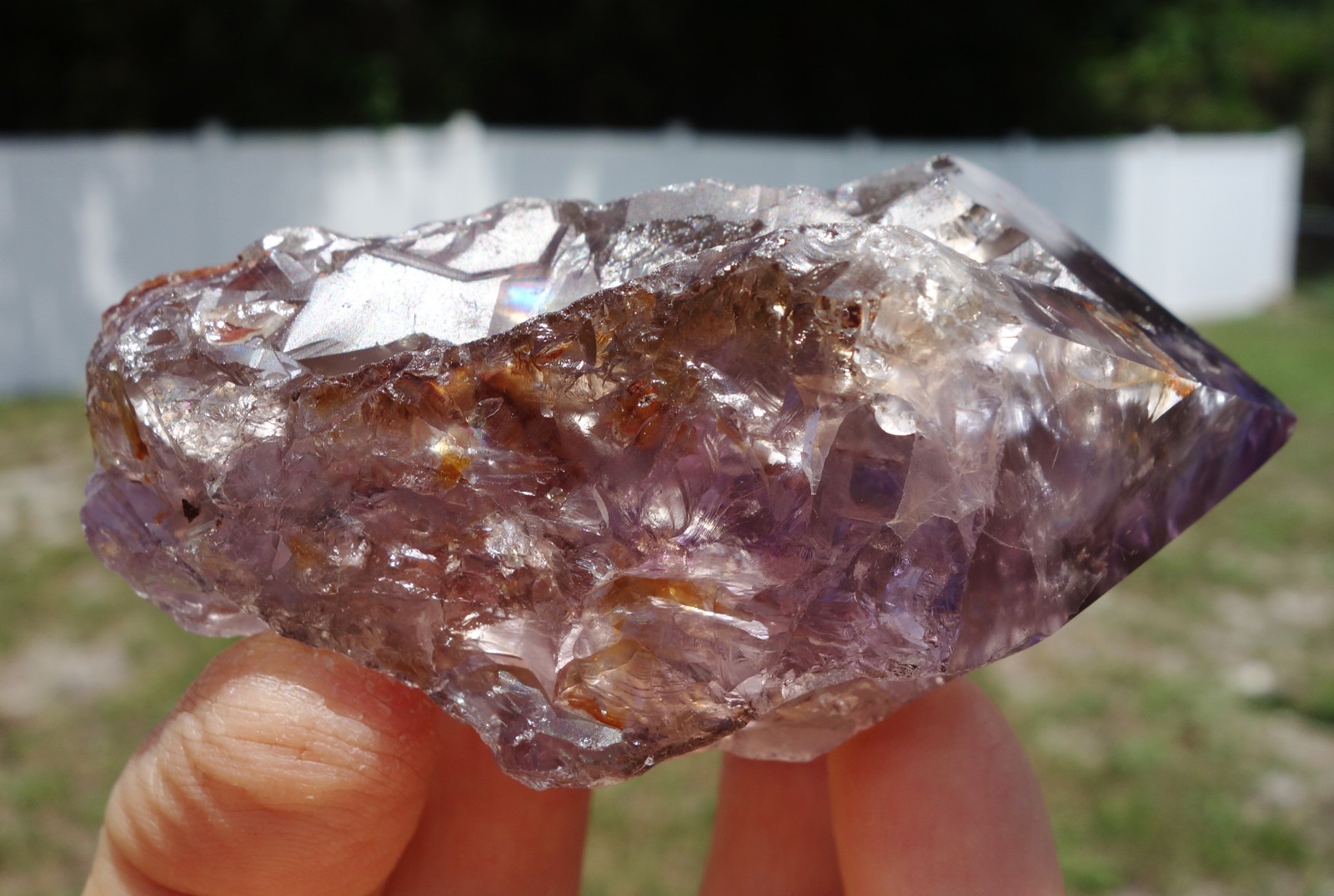 AMETRINE Quartz Water Etched Formation Amethyst & Citrine Crystal Point BOLIVIA