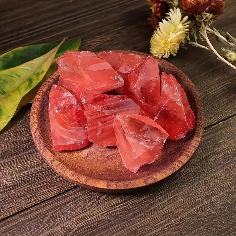 5Pcs Raw Large Cherry Quartz Rough Crystal Reiki Mineral Rocks Chunks Specimens
