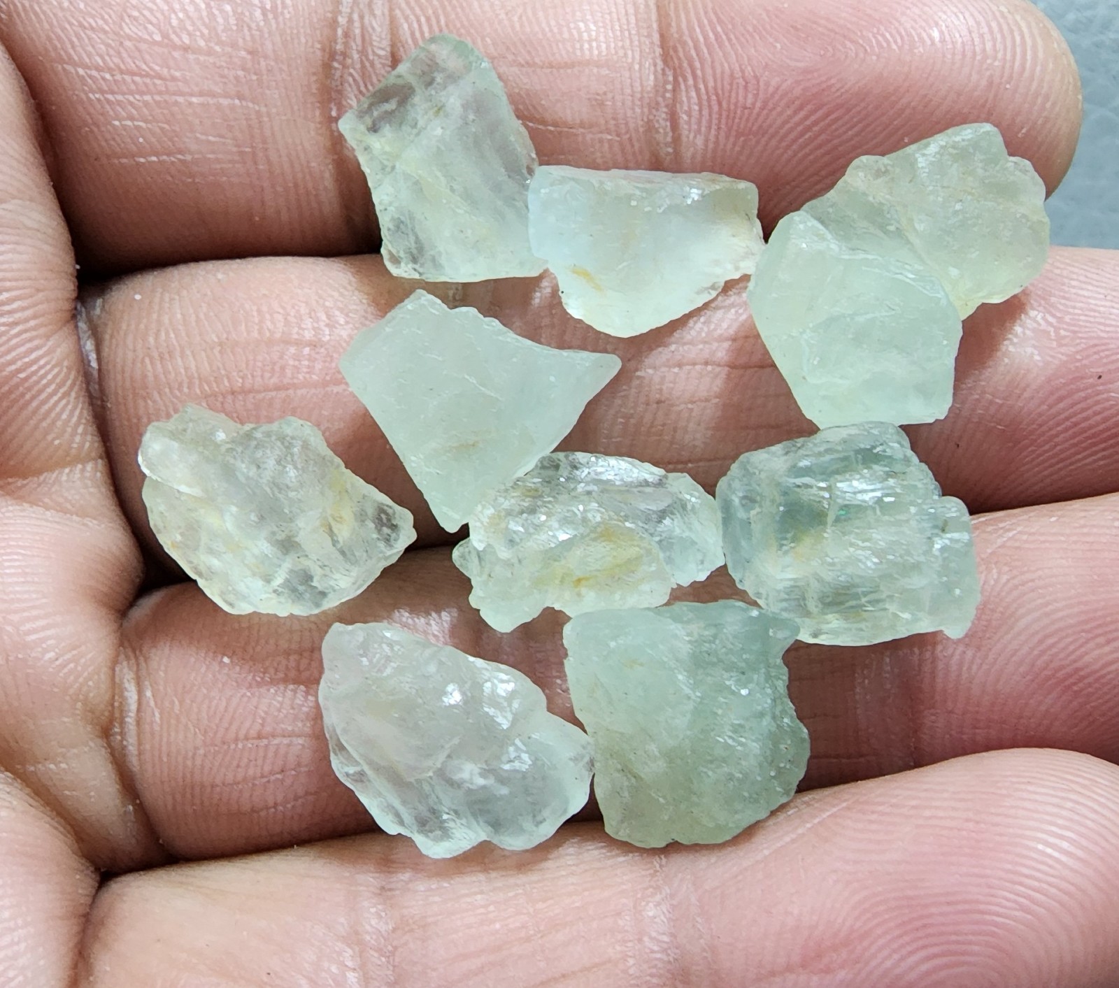 Aquamarine Rough Stones Lot of 10 Raw Natural Crystals 12-15mm Jewellery Making