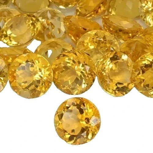 6 mm 25 Pcs Lot Certified Natural Yellow Color Zirconia Zircon Loose Gemstone