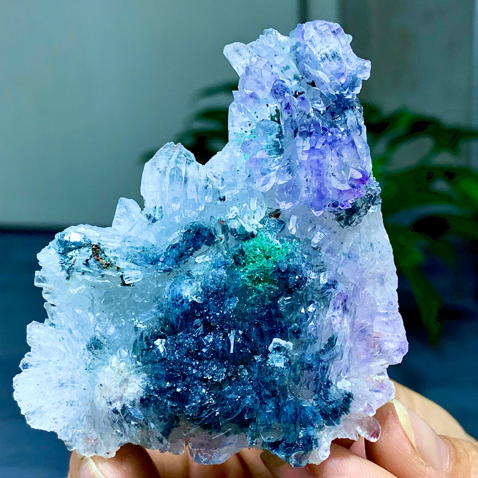 81G Natural Vision Amethyst quartz cluster crystal druzy mineral specimen