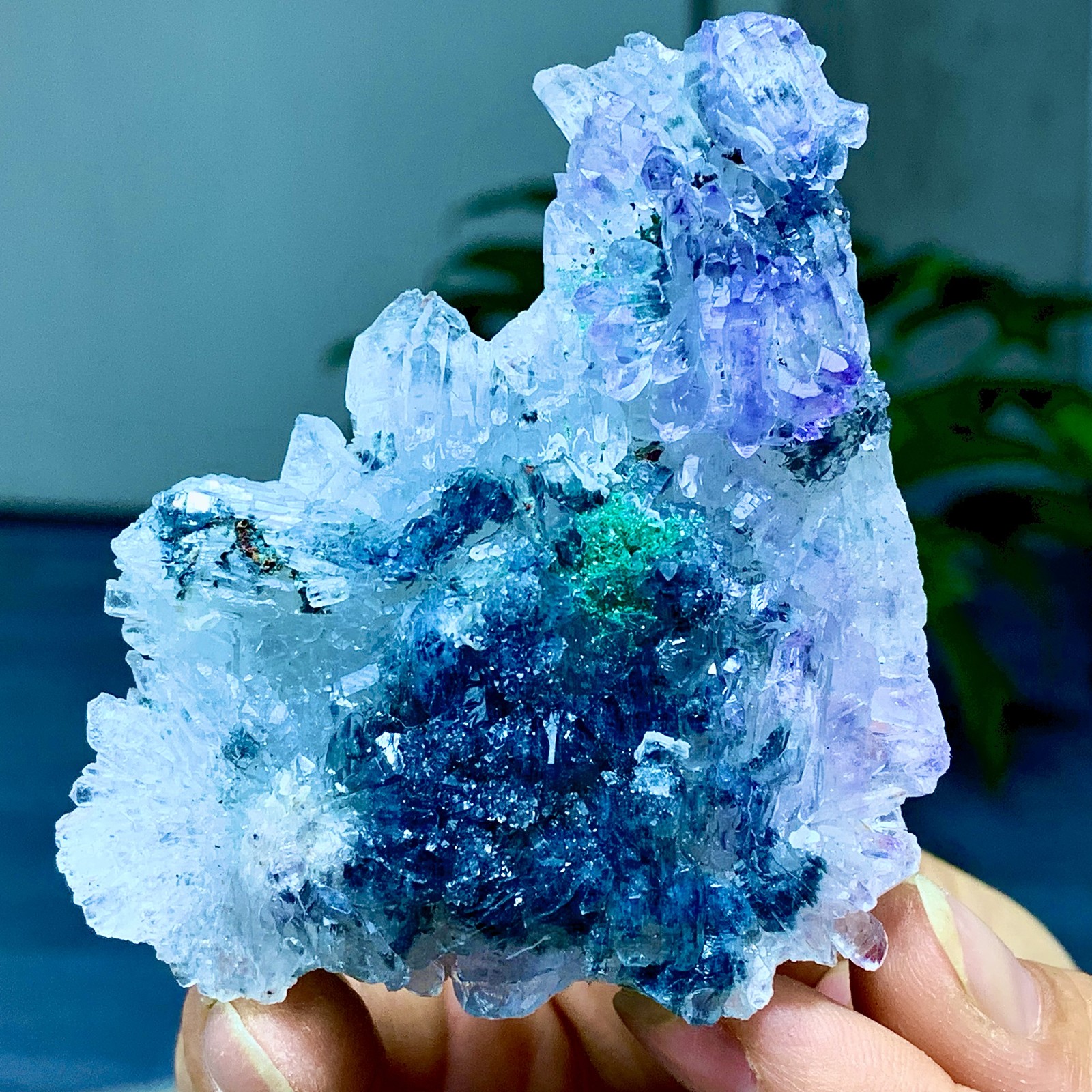 81G Natural Vision Amethyst quartz cluster crystal druzy mineral specimen