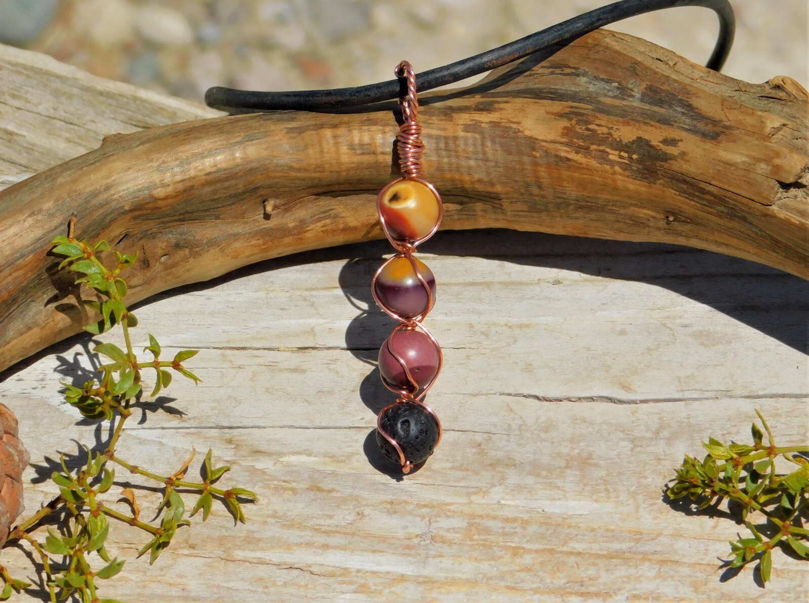 Mookaite Jasper Pendant Necklace Solar Root Chakra Lava Rock for Aromatherapy