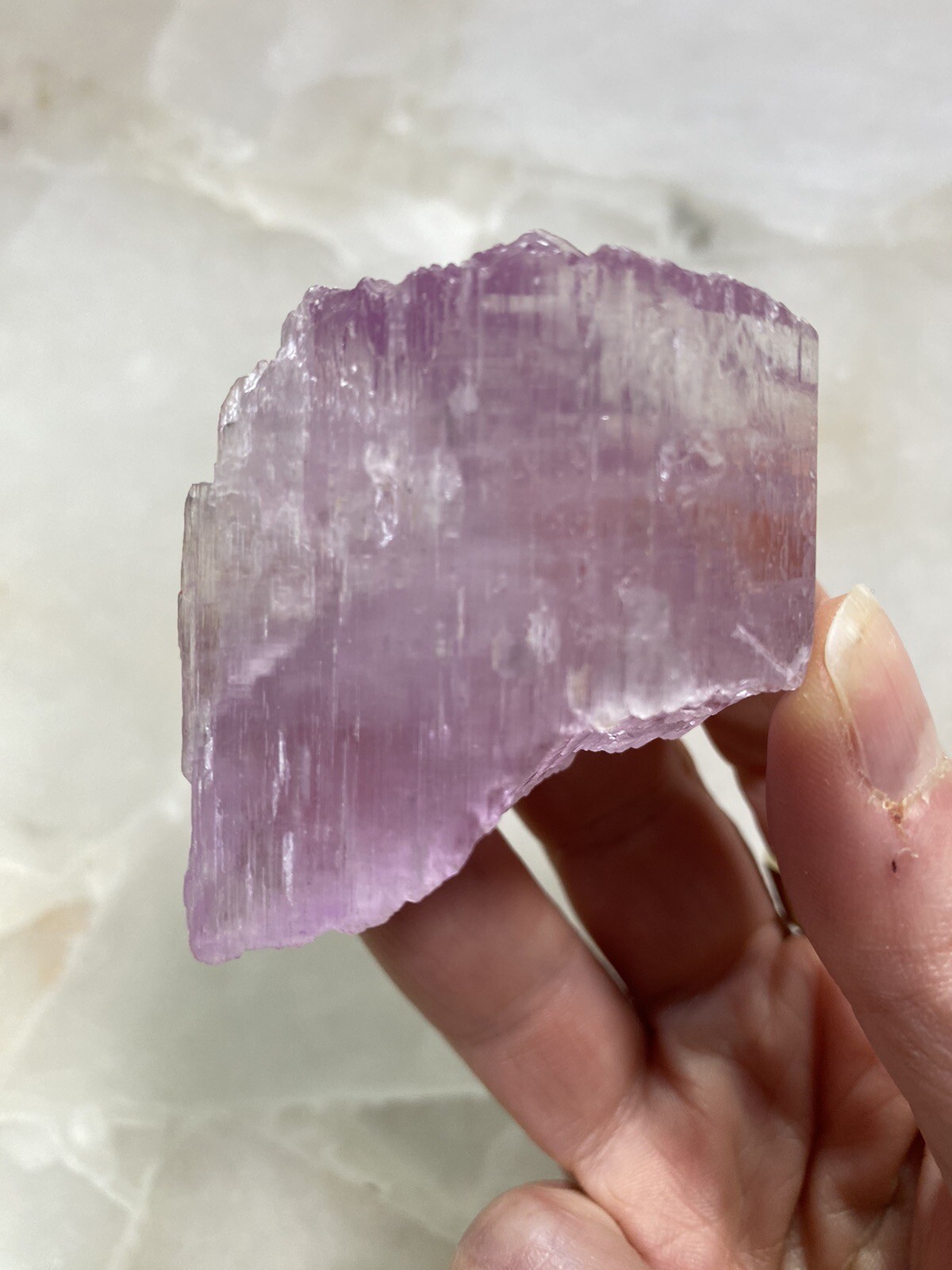 Natural Pink Color Kunzite Crystal, Raw Kunzite Stone, 81 Grams