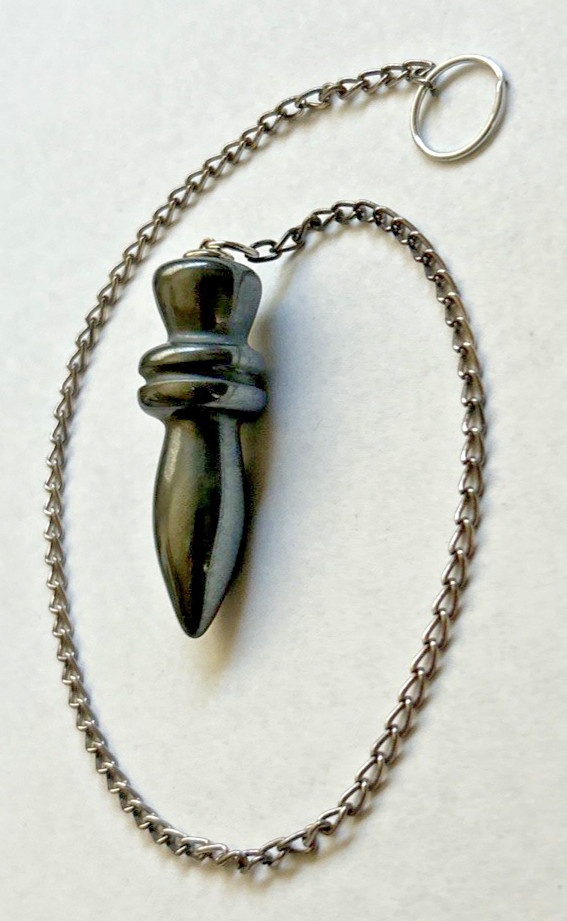 Dowsing Hematite Pendulum Crystal Mineral Reiki Divination Healing GREAT ENERGY!