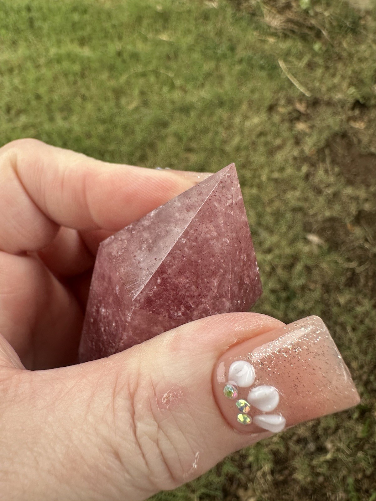 Natural Strawberry Quartz Wand Deep Red Crystal Point Healing Stone