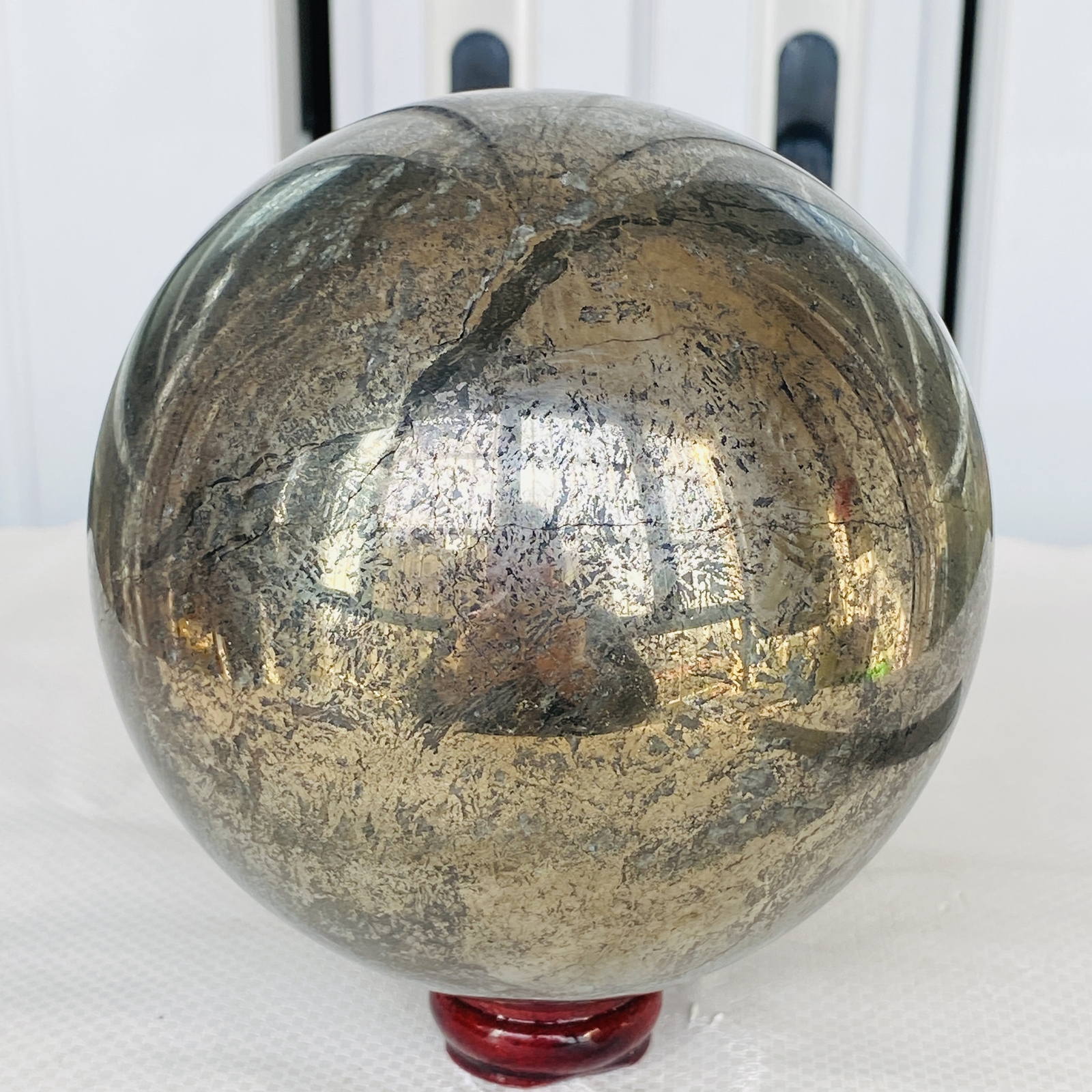 Natural Chalcopyrite Quartz Crystal Ball Energy Reiki Healing 3700G