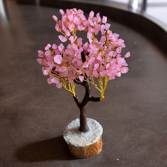 Rose Quartz Gemstone Tree , Crystal for Positive Energy, Money Tree