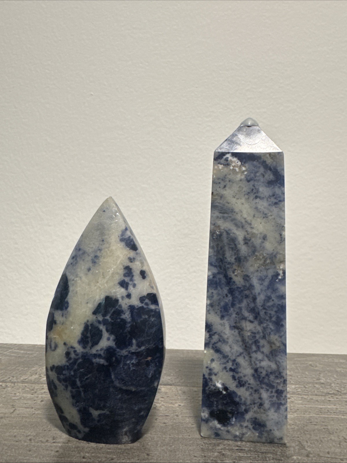 Sodalite Crystal Tower And Teardrop Set 270 Total Grams