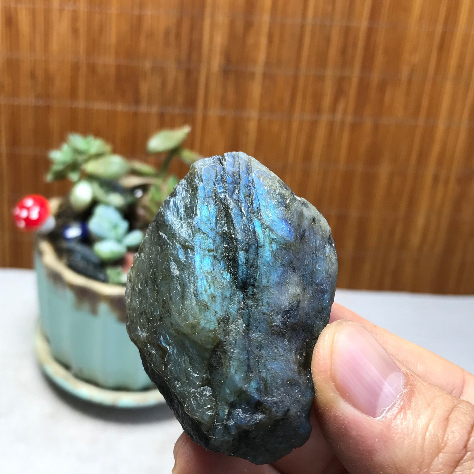 55-40-27mm Natural Labradorite Crystal gemstone Rough Mineral Specimen A5369