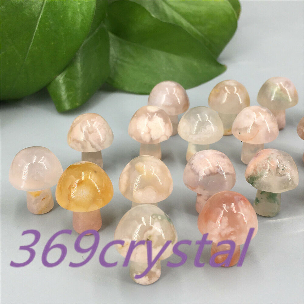 wholesale！Natural mini mushroom Quartz Crystal Carved skull reiki Healing gift