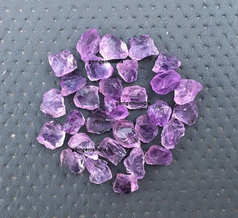 20 Piece Pink Amethyst Raw Size 10-13 MM Pink Amethyst Raw Gemstone Free Drill