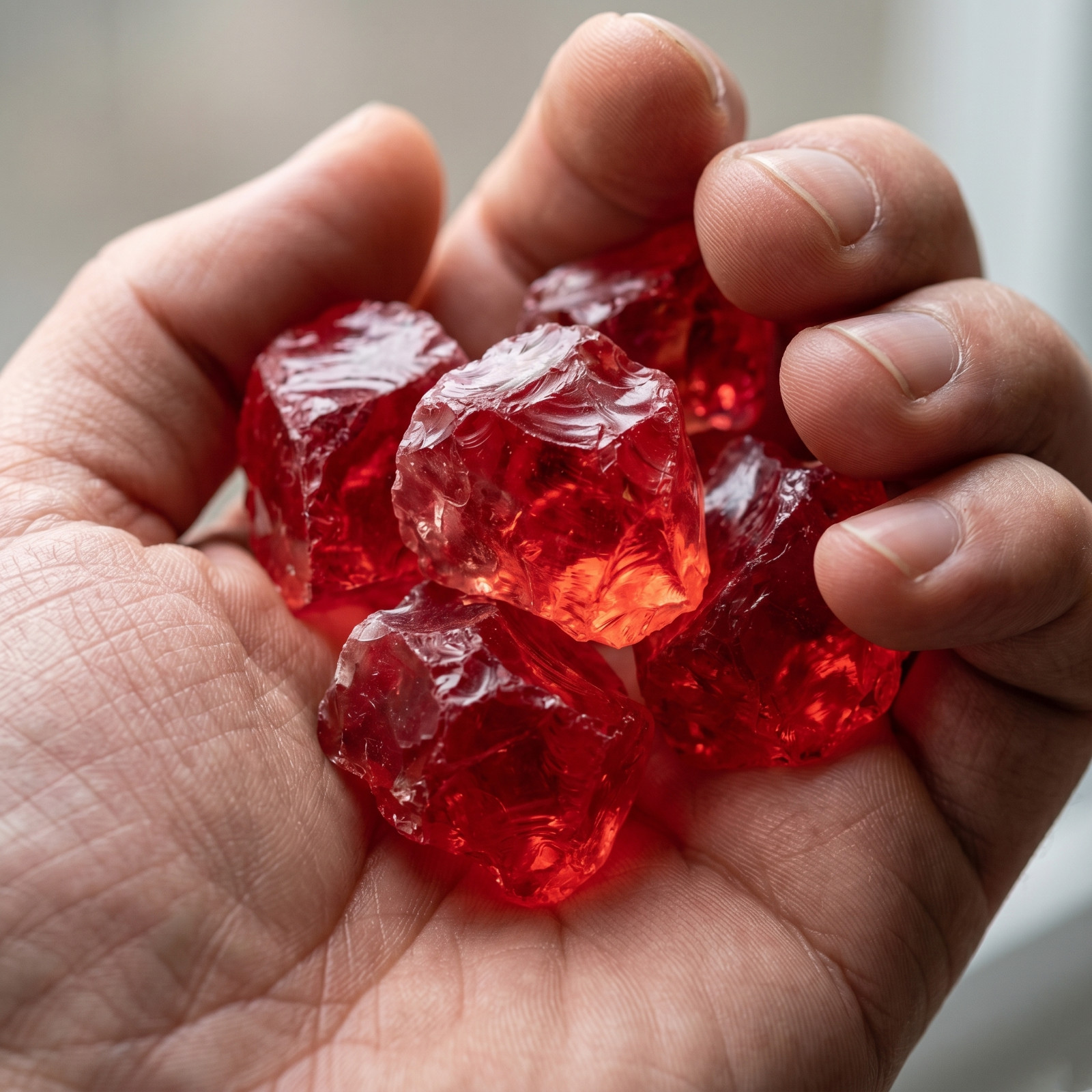 2PC Raw Natural Cherry Red Quartz Rough Stone Heart Chakra Healing Crystal Gift