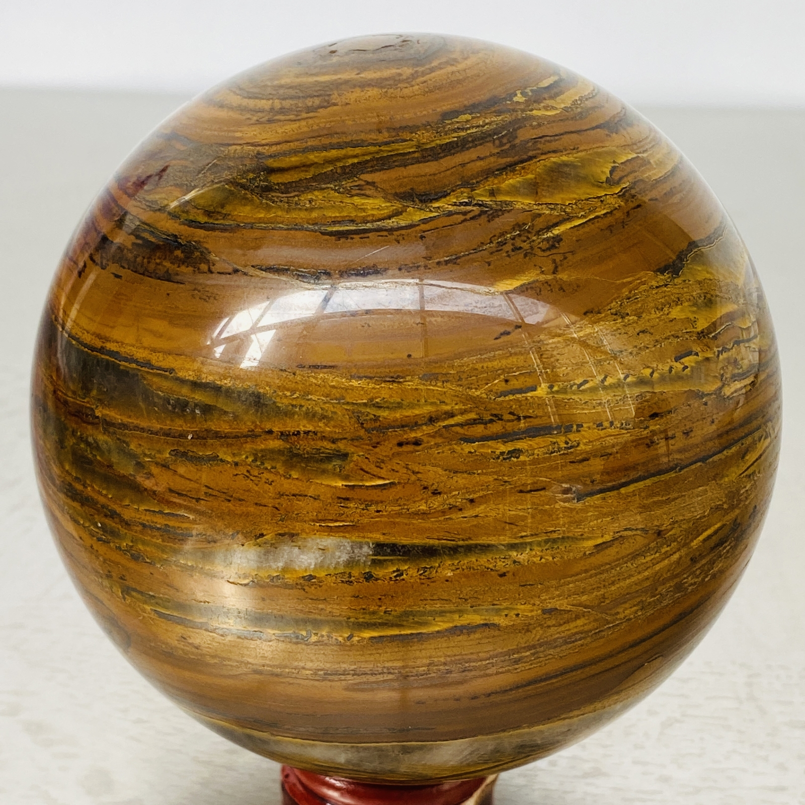 Natural Tiger Eye stone ball quartz crystal ball Reiki healing 1900G