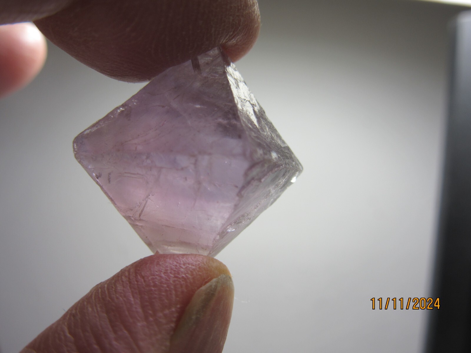 Two (2) Purple Fluorite Octahedrons Crystal Reiki Collectible *New* 2PO-10