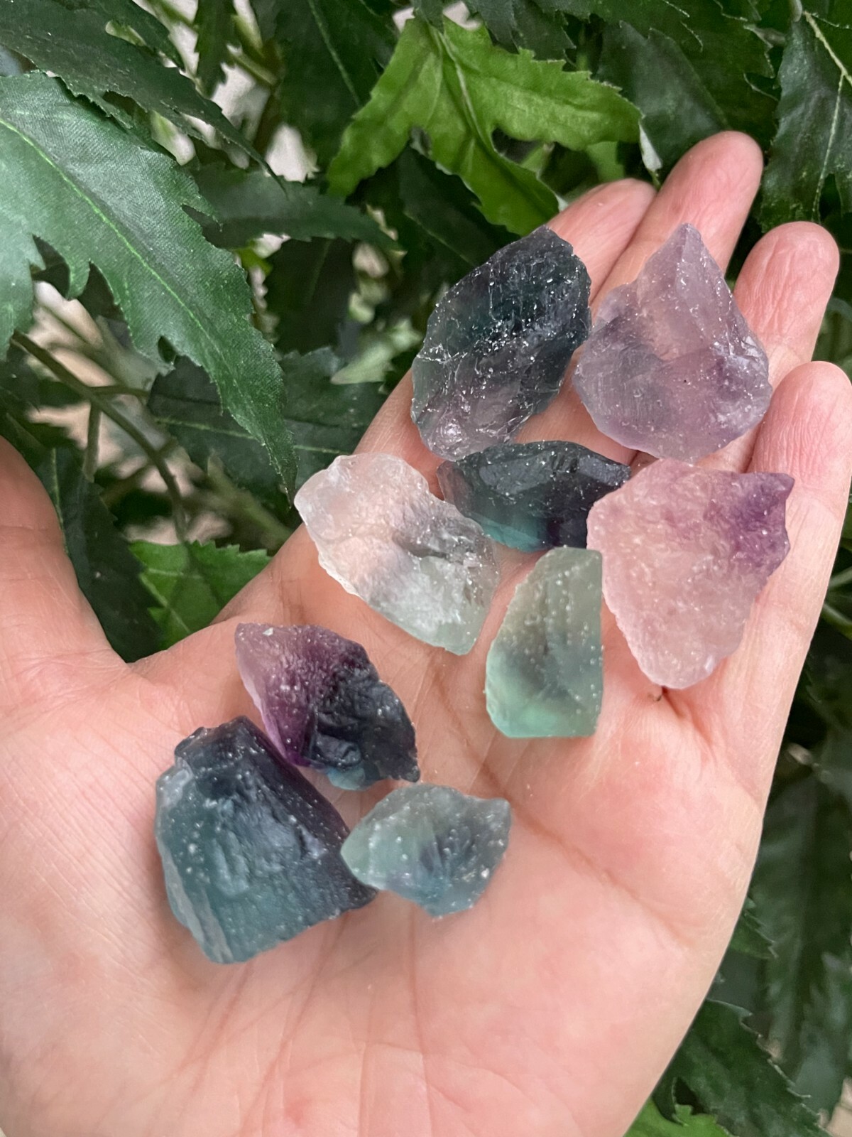 Grade A++ Fluorite Small Raw Natural Stone,Rough Rainbow Chip.Wholesale Bulk Lot