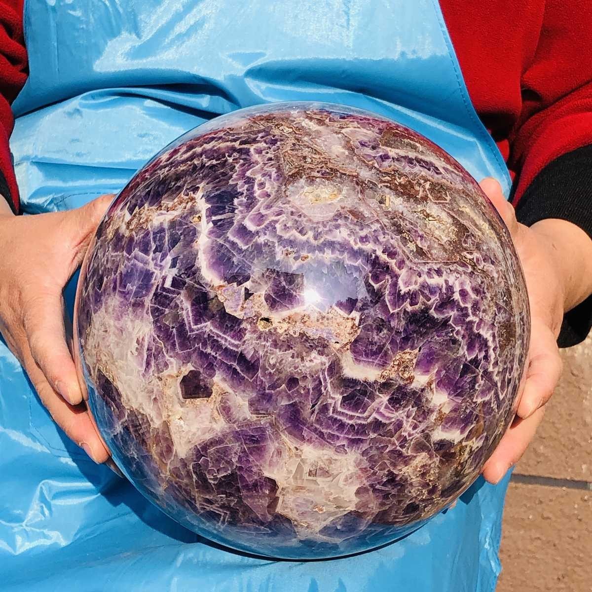 31.02LB Natural Crystal Dreamy Purple Crystal Ball lucky REiki healing