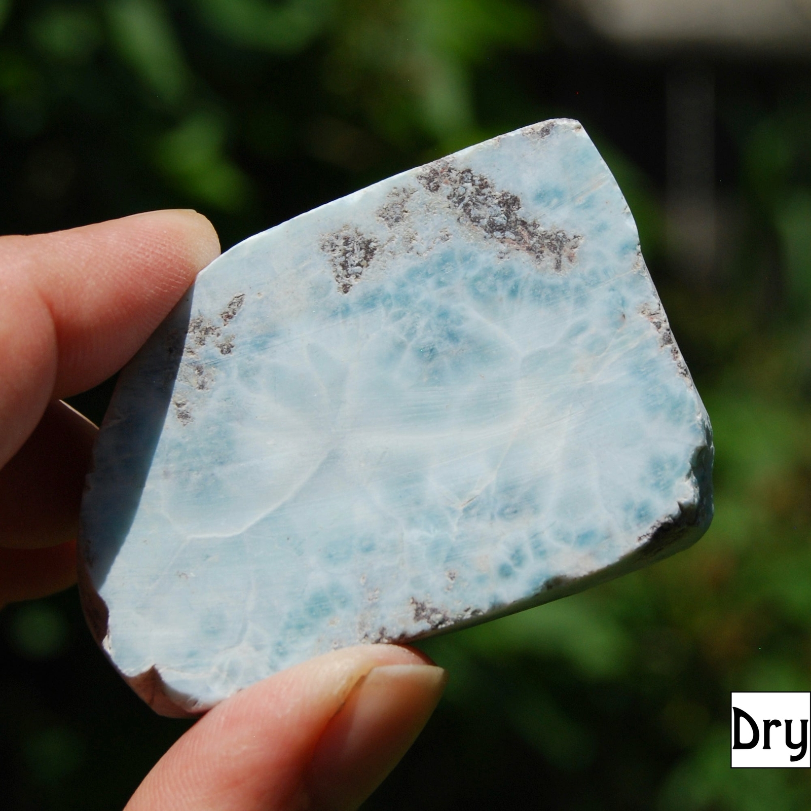 2.3in 56g Genuine Larimar Crystal Slab, Dominican Republic