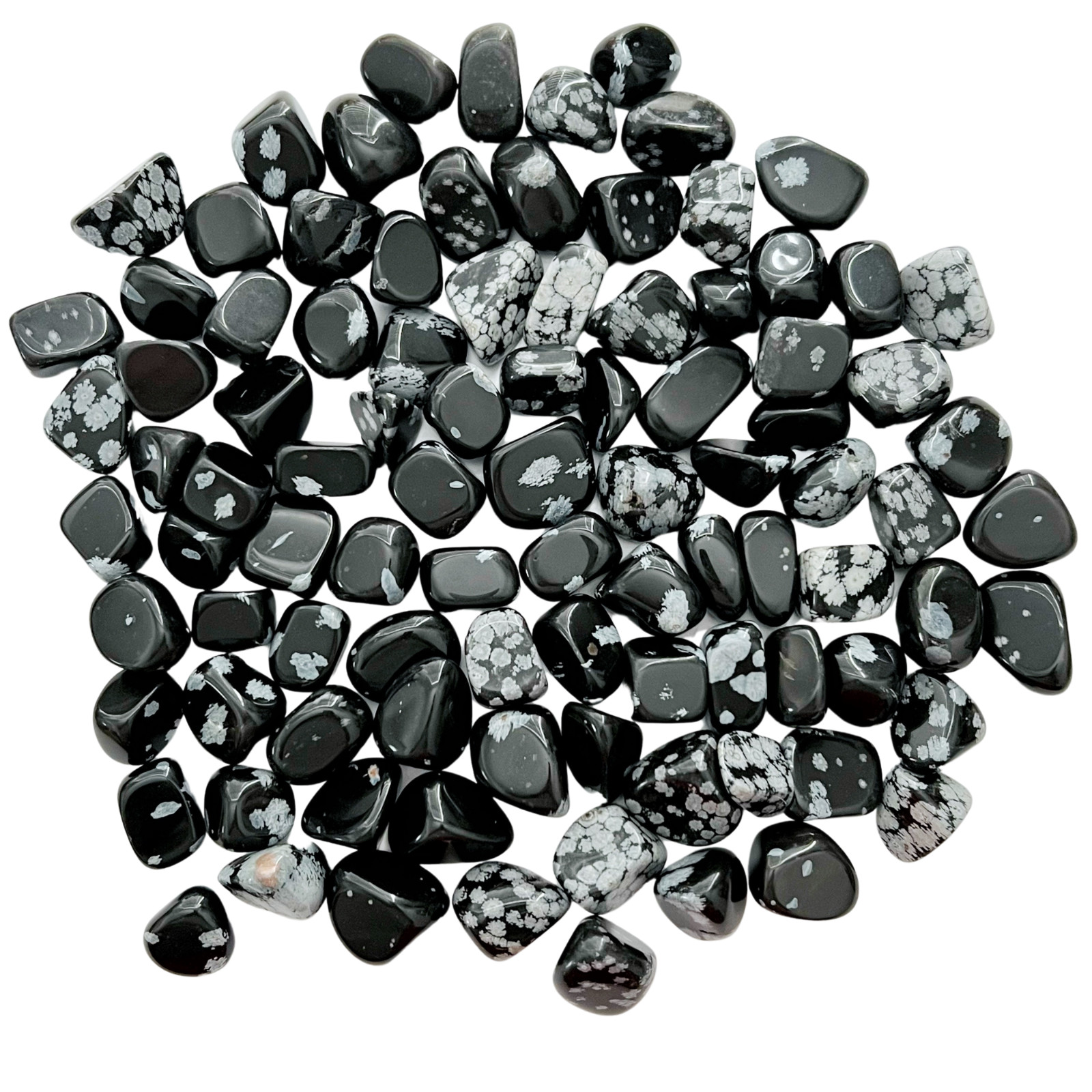 Snowflake Obsidian Tumbled Stones 20-30mm, Crystal Healing, Wholesale Bulk Lots