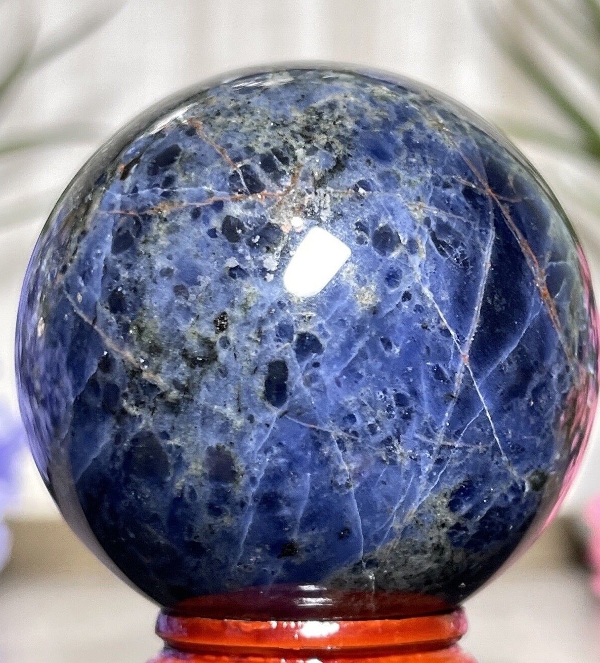 SODALITE SPHERE – Blue Mineral Orb Crystal Reiki Chakra Witch Reiki Yoga Decor