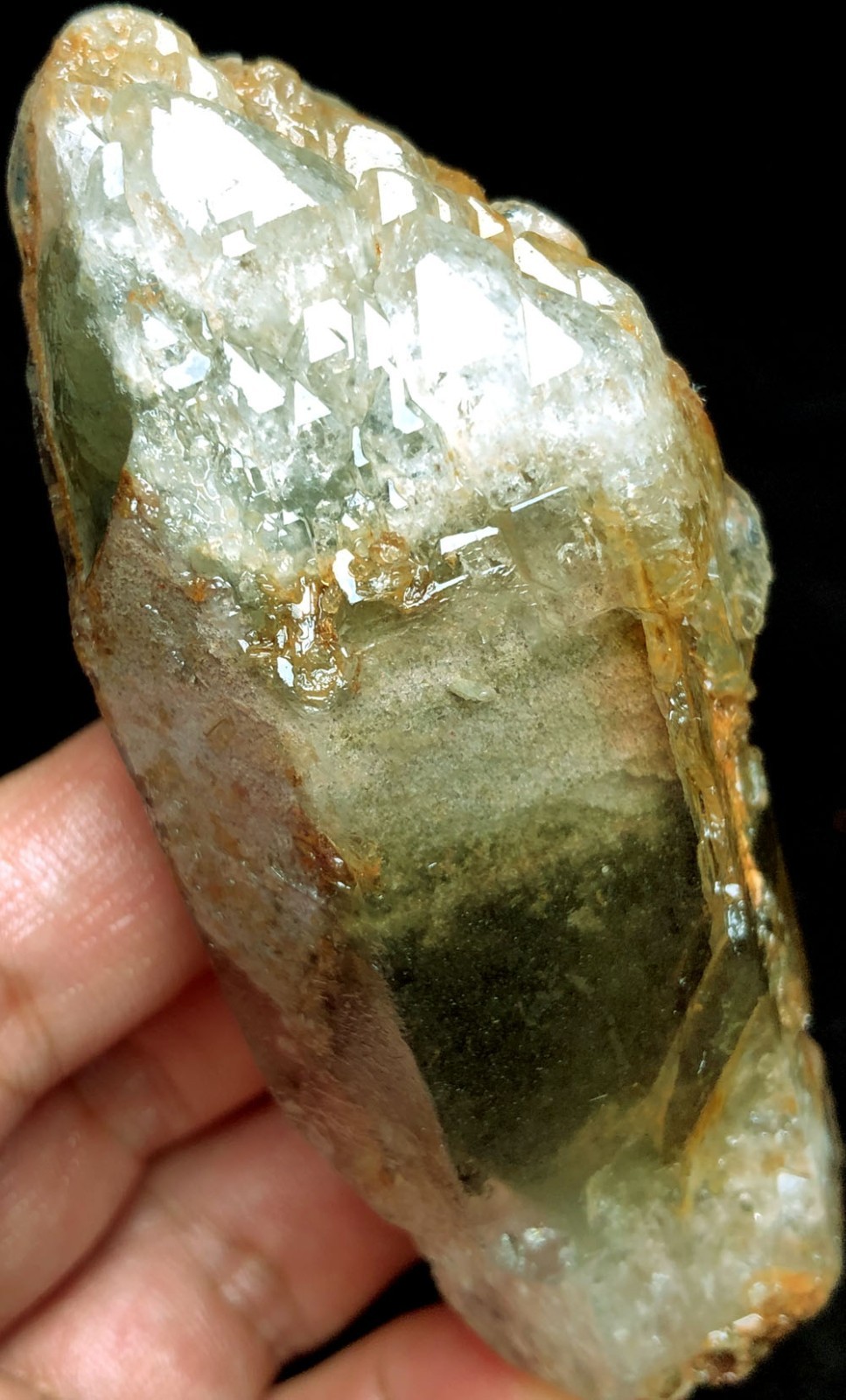158g Himalayas Phantom ‘Green Ghost’ Lemuria QUARTZ Crystal Point DT t448