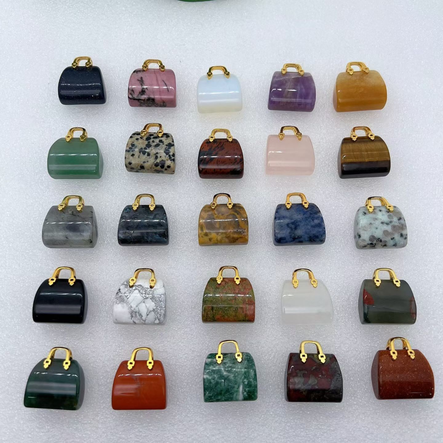 10pc Natural Mixed quartz Carved Small bag crystal reiki healing gift Random