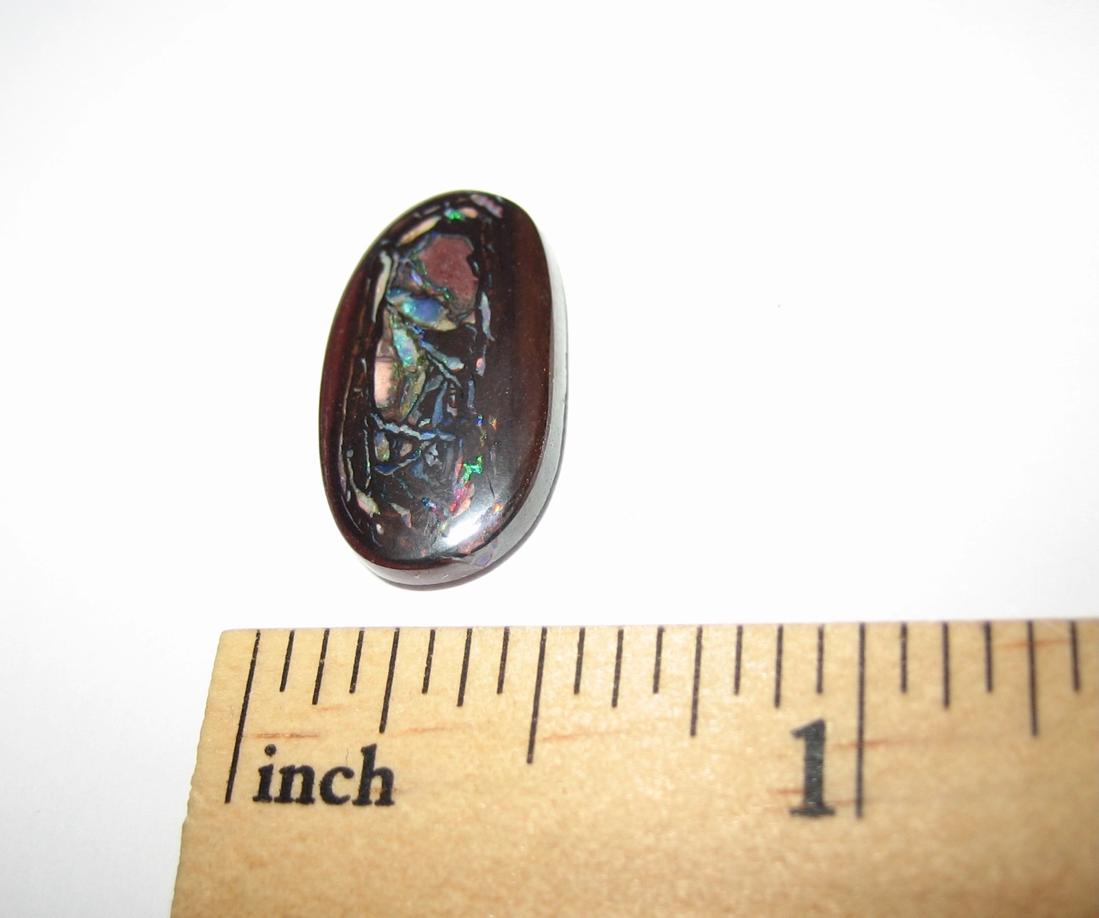 20mm x 11mm POLISHED KOROIT BOULDER OPAL CRYSTAL CABOCHON AUSTRALIA ~ 9.15cts *1