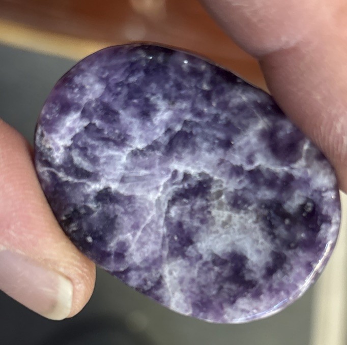 Lepidolite worry stone