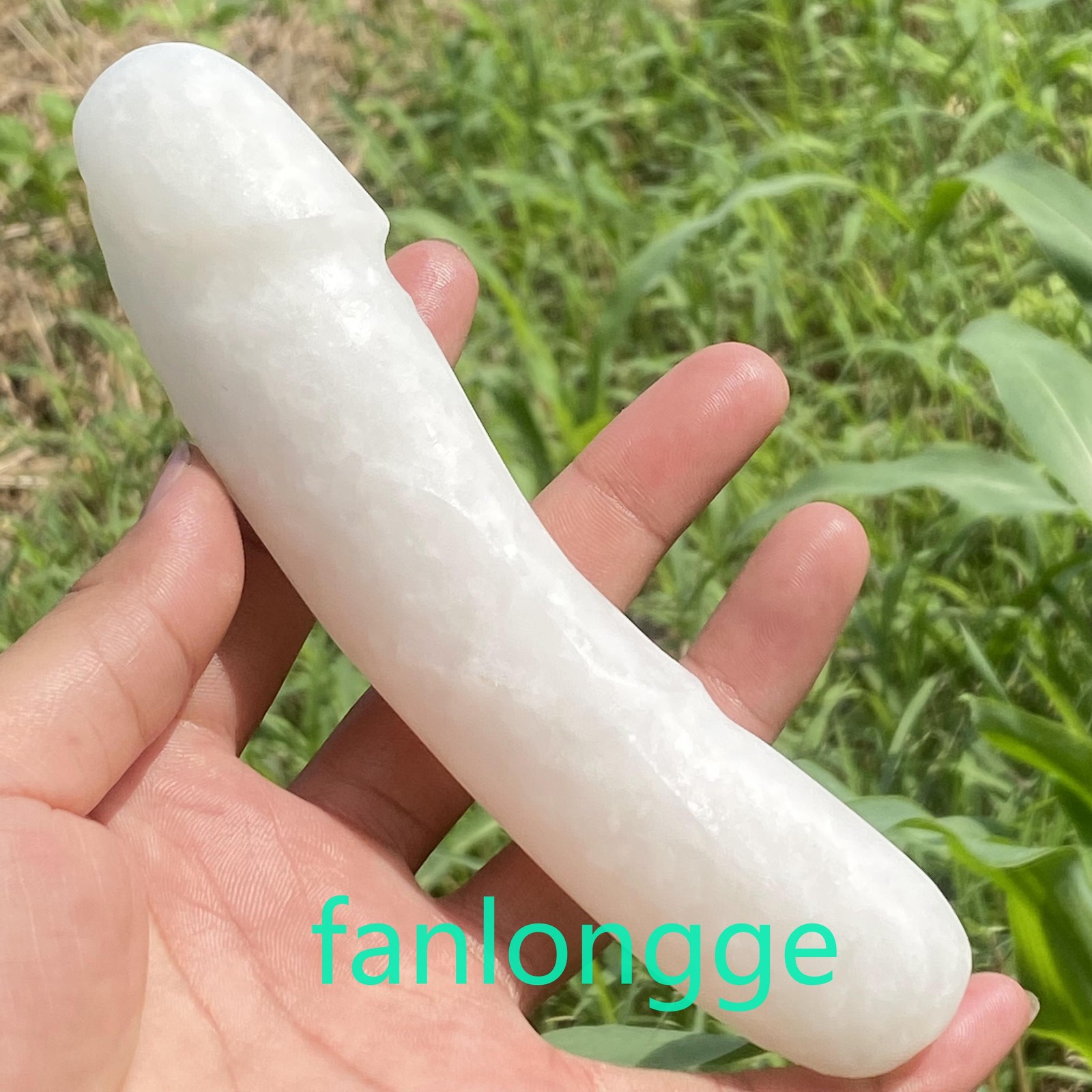 6in Natural White jade Male Penis Quartz Crystal Skull Massager scrub Gem 1PC