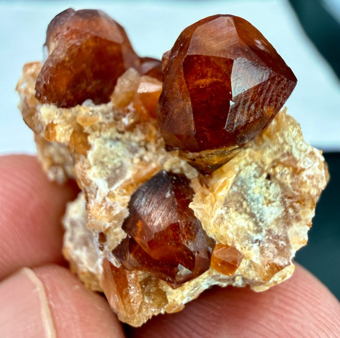 Natural Spessartine Orange Garnet Crystal Cluster Minerals Specimen 50 Carats.