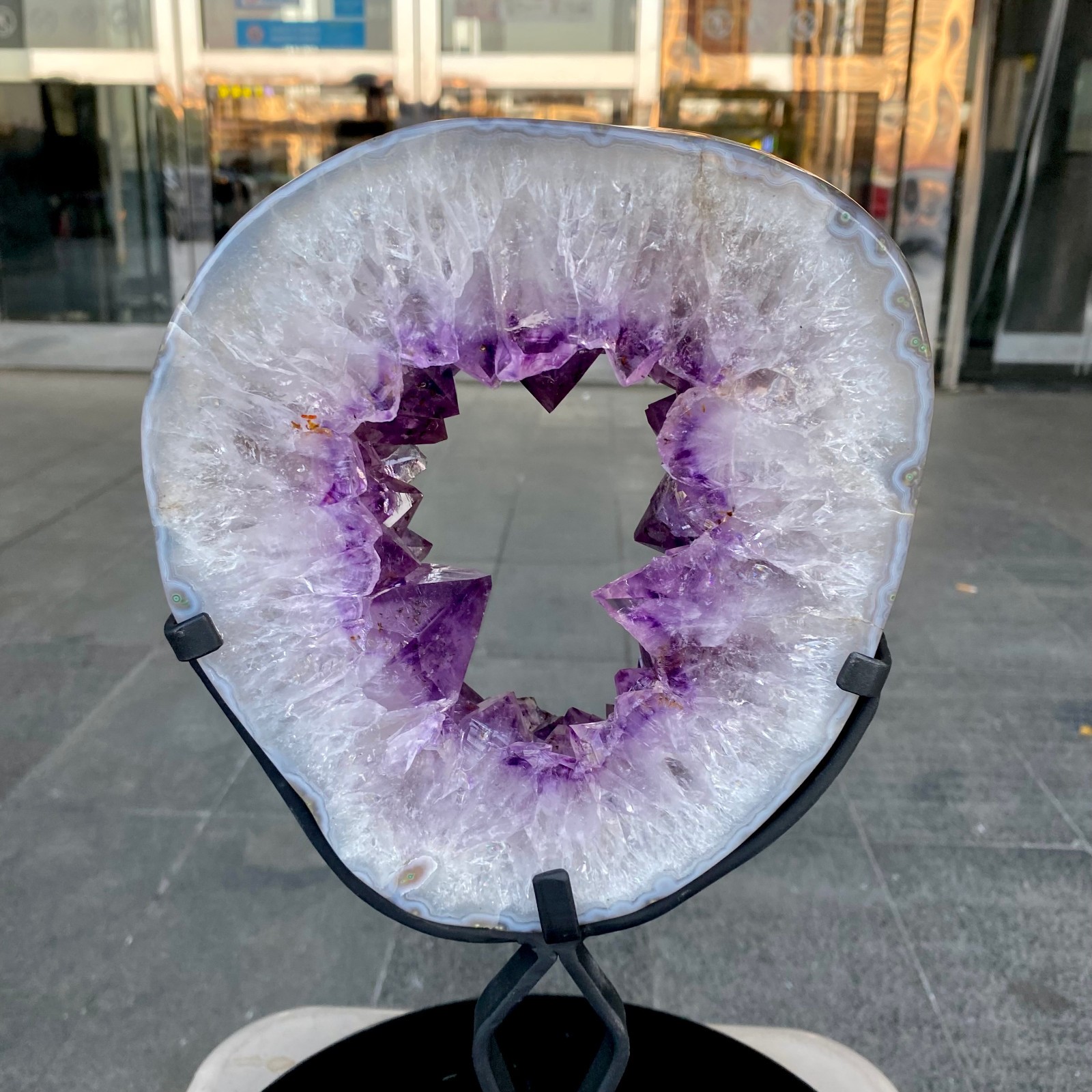 7.14LB Natural amethyst cavity flake quartz crystal mineral specimen