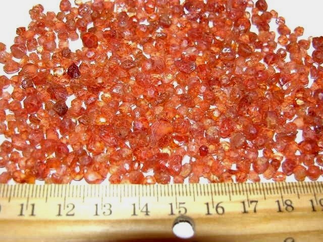 Garnet orange pop dodecahedron crystals Nigeria 10 carat lots 2-6mm 10-20 pieces
