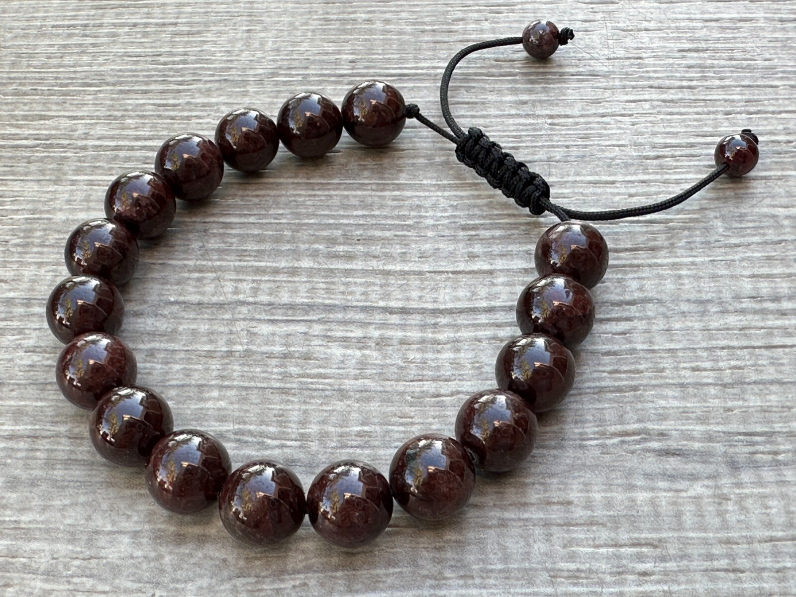 Grade A++ Garnet Crystal Adjustable Bead Bracelet 10mm, Wholesale Bulk Lot
