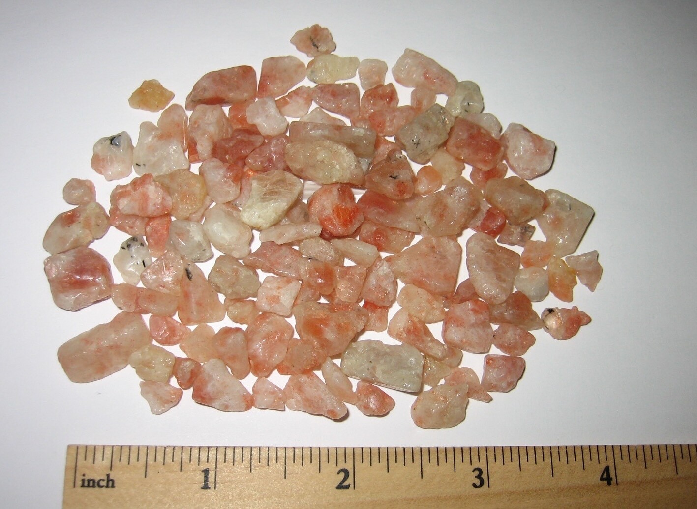 113 TUMBLED SMALL 0.2″-0.6″ SUNSTONE NATURAL STONE MINERALS INDIA ~ 64.9grams *1