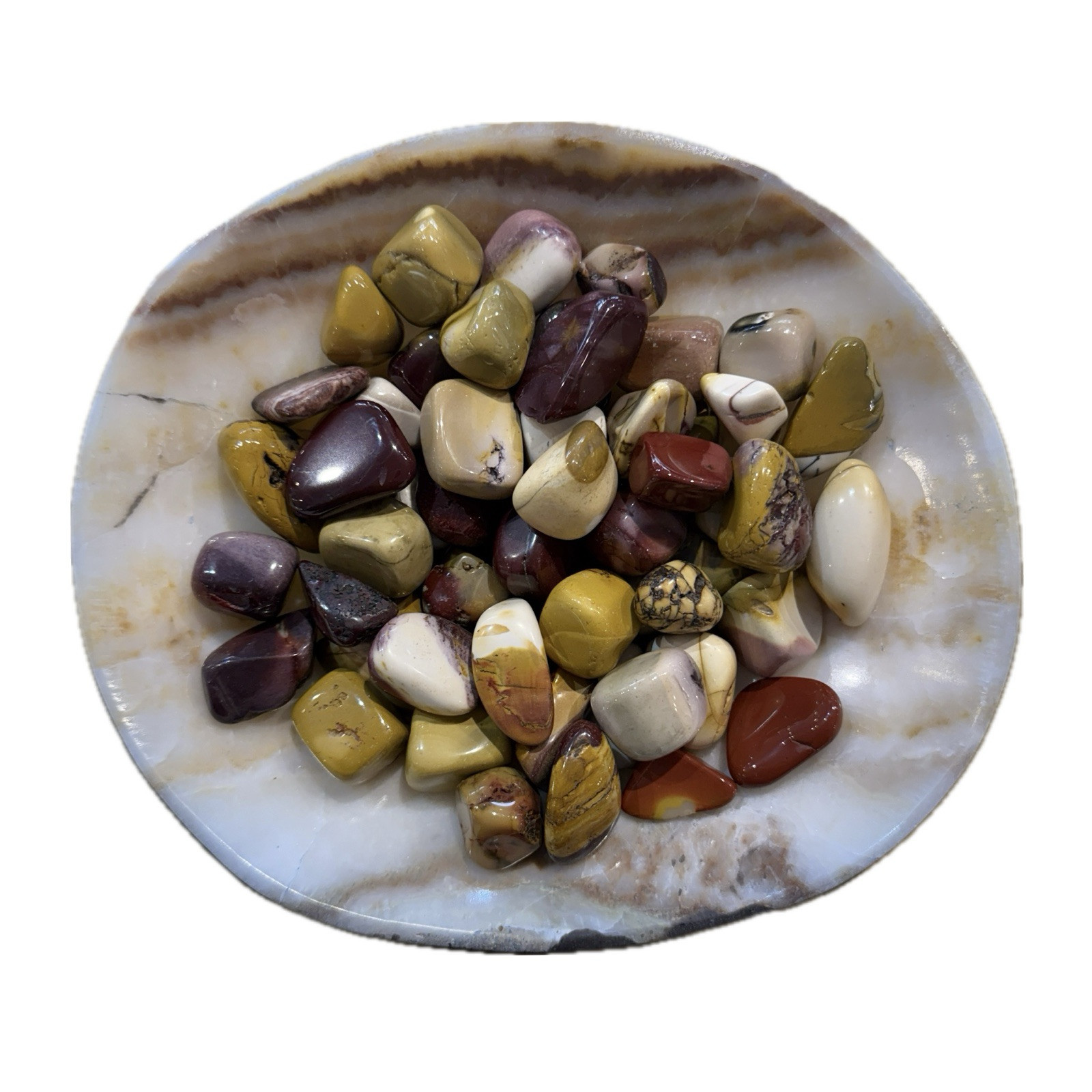 Mookaite Jasper Tumbled Stones, Gorgeous Color, High Grade Polish, Quantity Disc