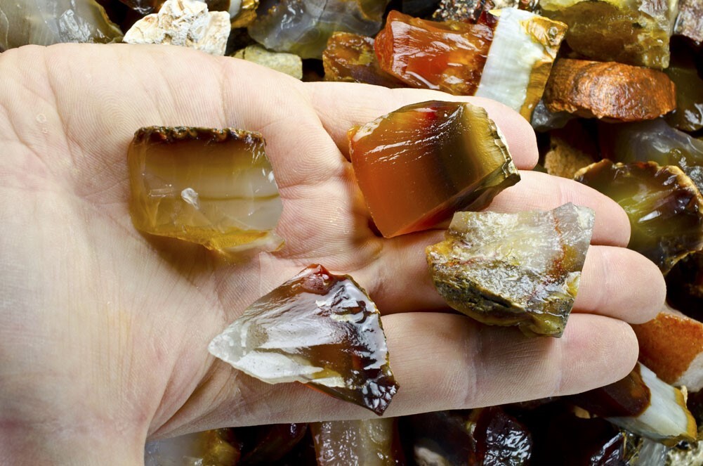1/2 lb Carnelian Rough Stones – Natural Crystal Mineral Rock Tumbling (Mada)