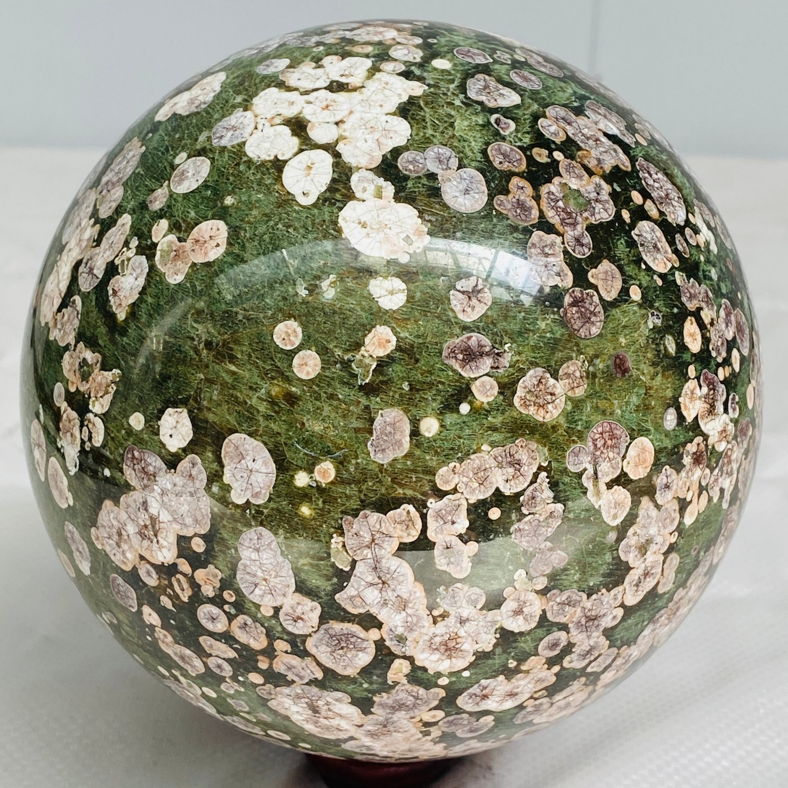 Natural Polished Pink cherry blossom agate BALL Madagascar 3880G ( 8.55LB )