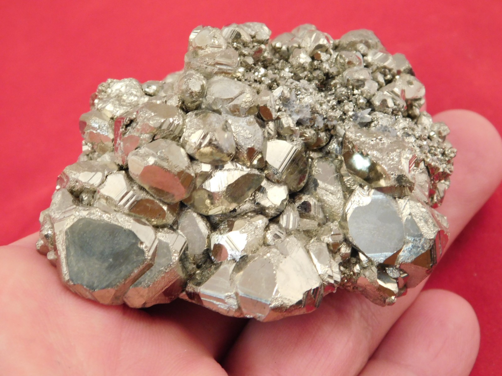 Larger! RHOMBIC PYRITE Crystals Cluster 100% Natural Peru 341gr
