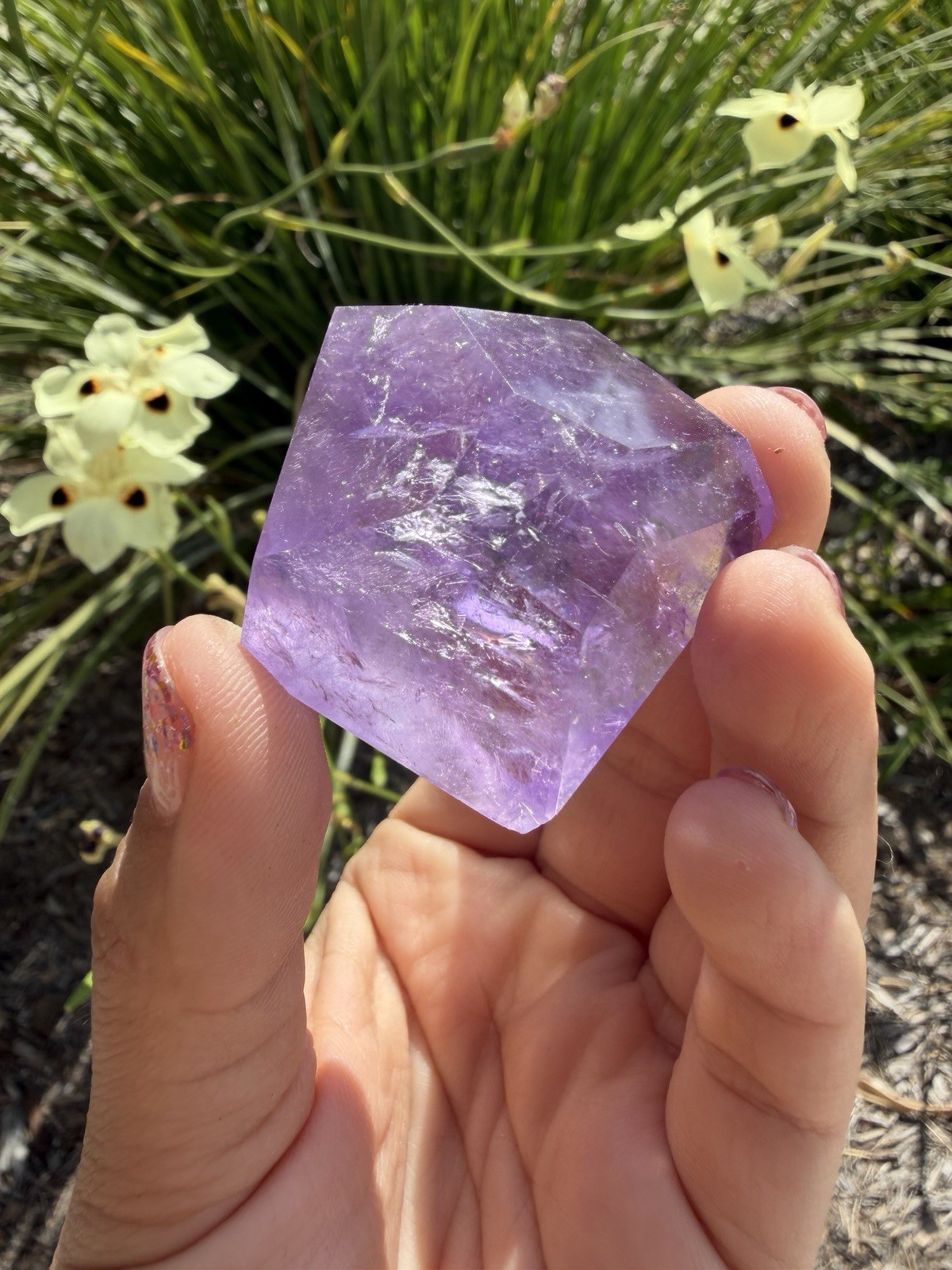 Natural Amethyst Freeform Lavender Quartz Polished Rainbow Crystal,A373