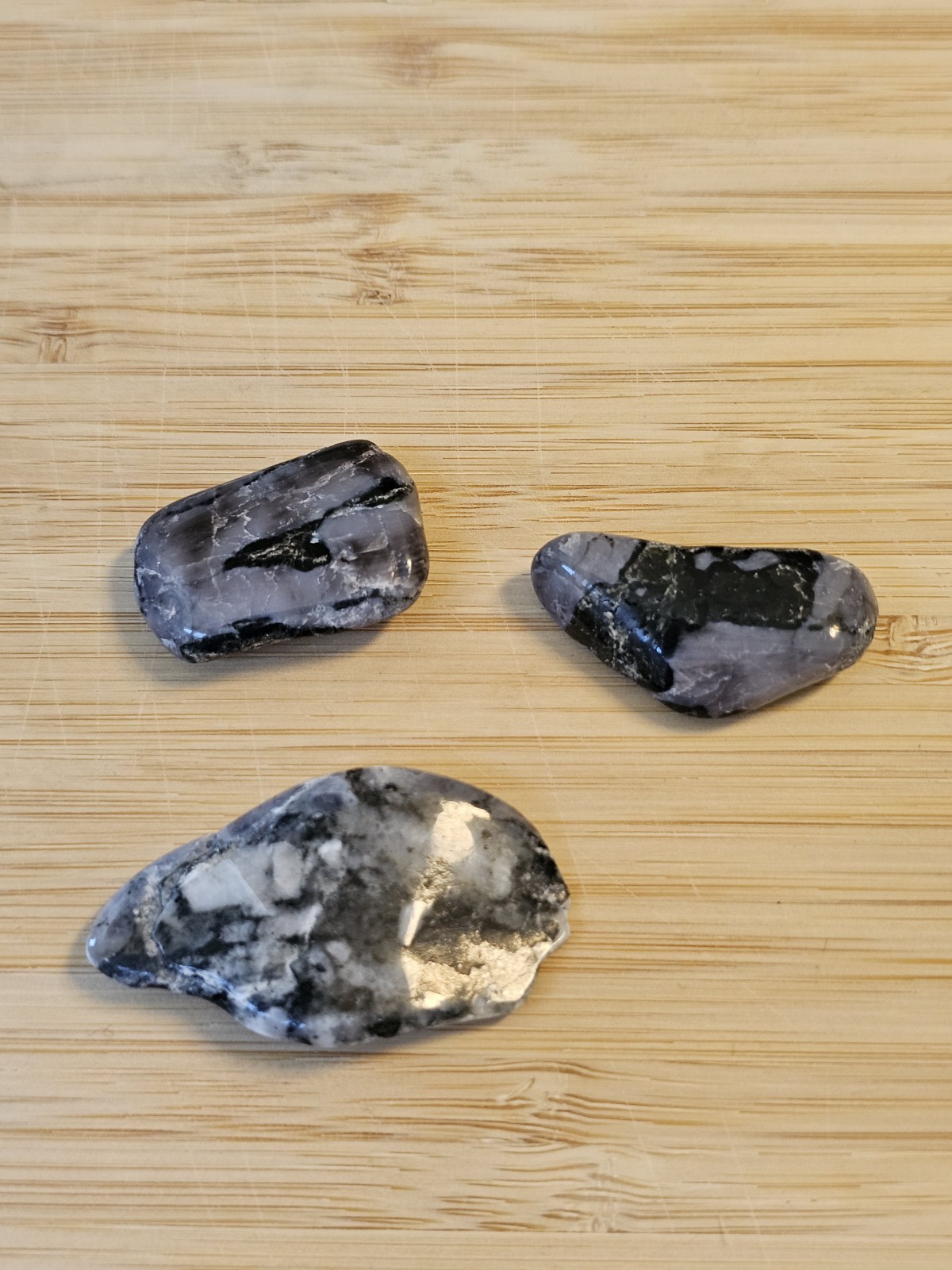 3pcs Indigo Gabbro – Tumbled and Polished – Healing Stone