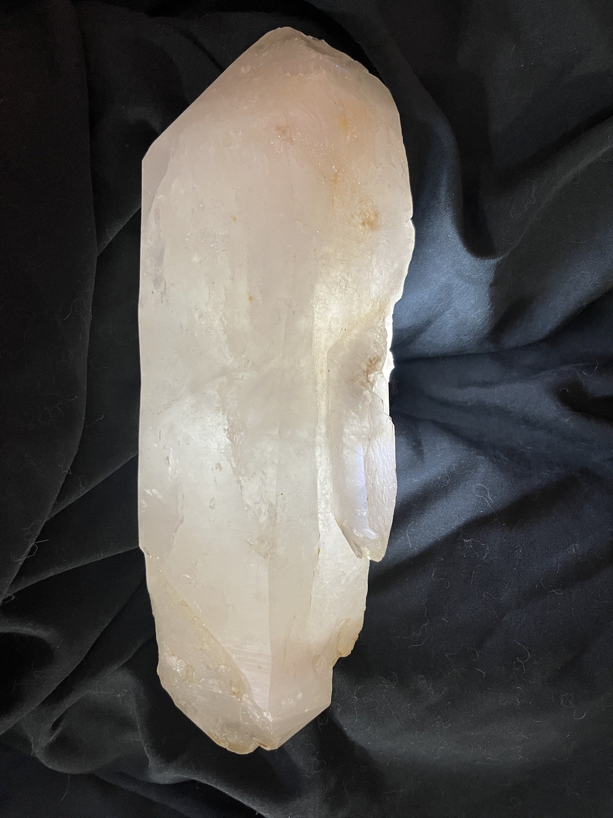 12+pound double terminated completely natural, quartz crystal 14 X 5 X5 inches