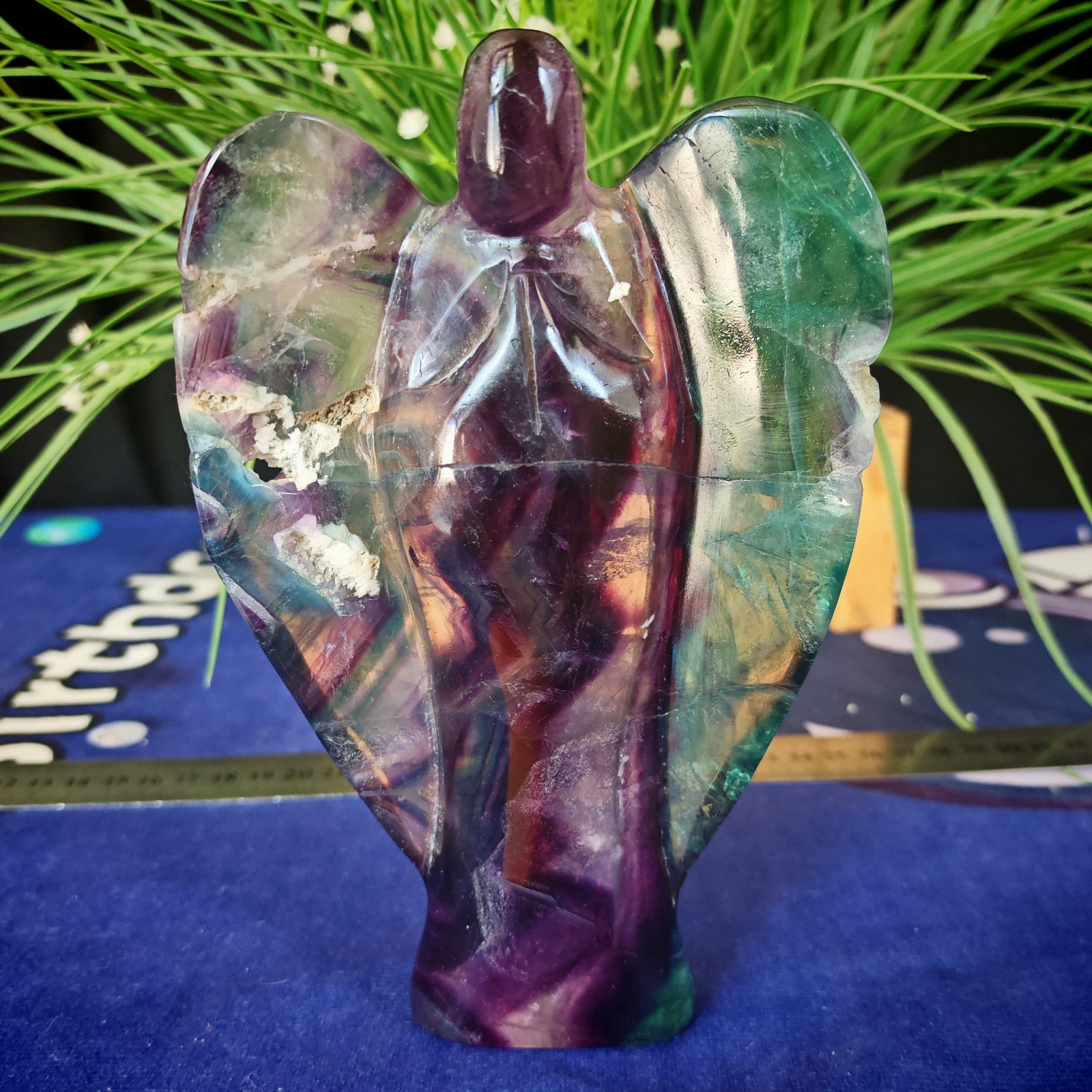 1.65LBTop natural crystal hand carved therapeutic artwork0.75kg