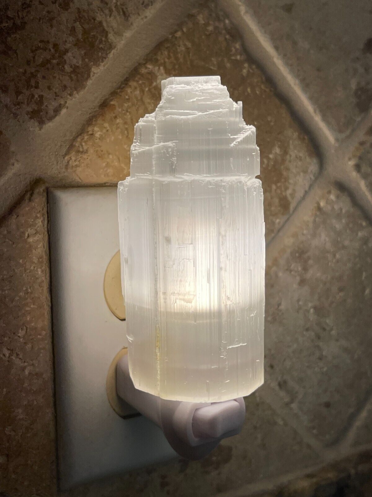 Selenite Iceberg Night Light, Selenite Crystal Nightlight Plugin, Wholesale Bulk